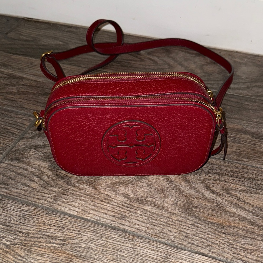 Tory Burch Cherry Red Mini Miller Crossbody Bag